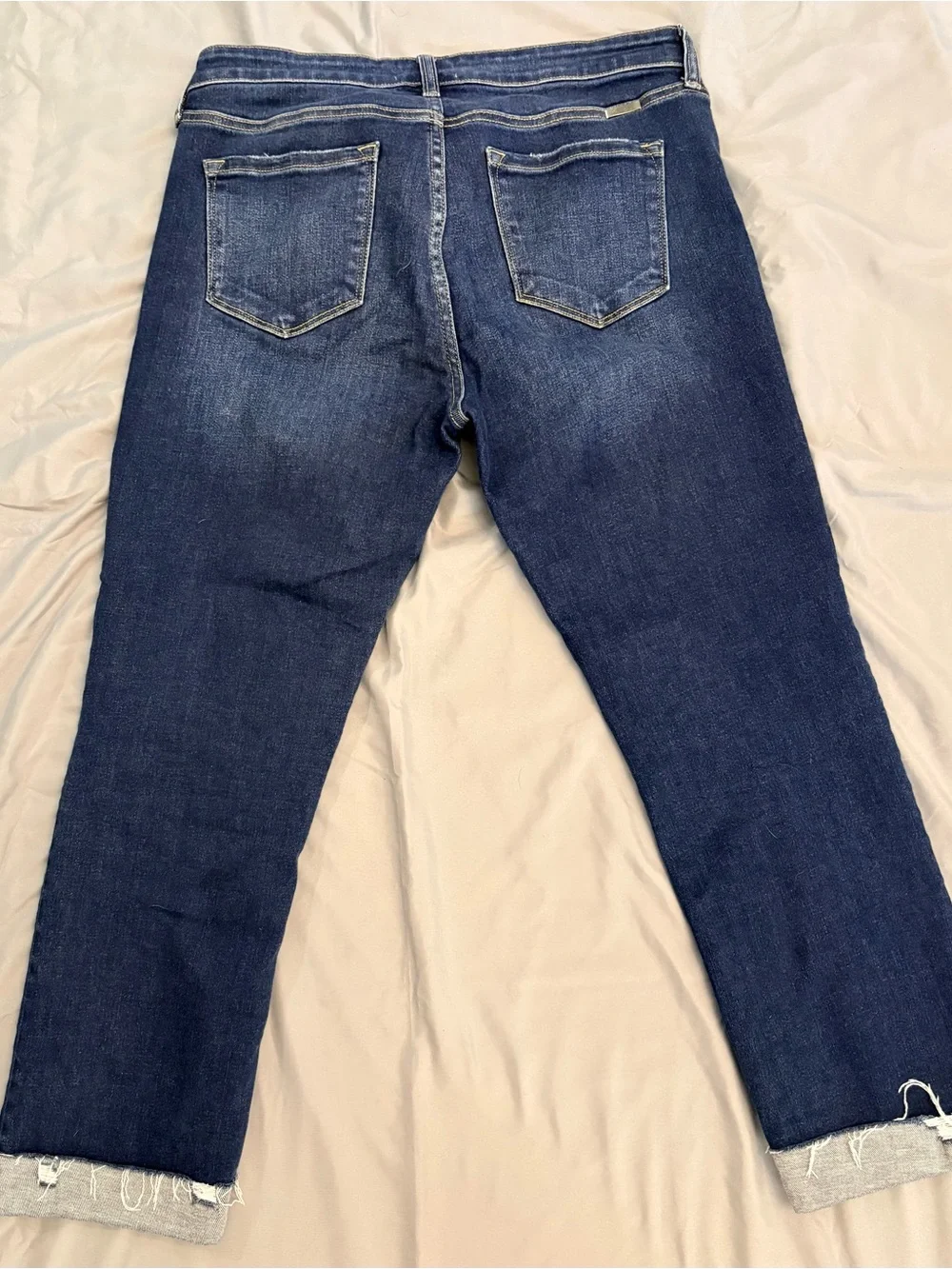 KanCan Emely Mid Rise Dark Blue Distressed Ankle Jeans